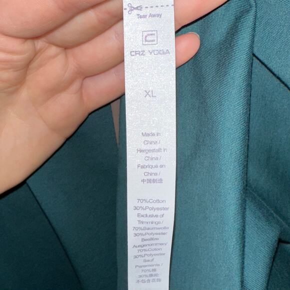 NWT CRZ Yoga Men’s Forest Green Cotton Blend Short Sleeve Tee Size XL - Picture 4 of 8